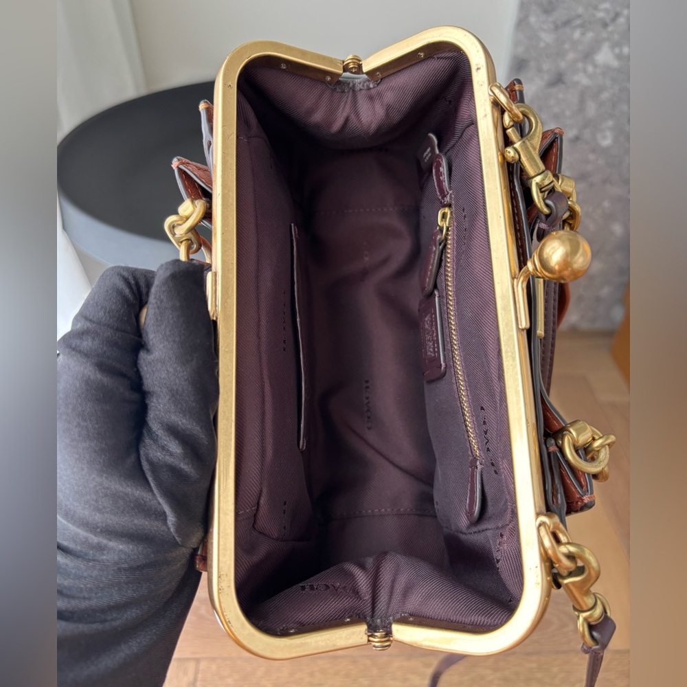 COACH Kisslock Dreamer 21 Bag Brown/Snakeskin - Picture 10 of 15